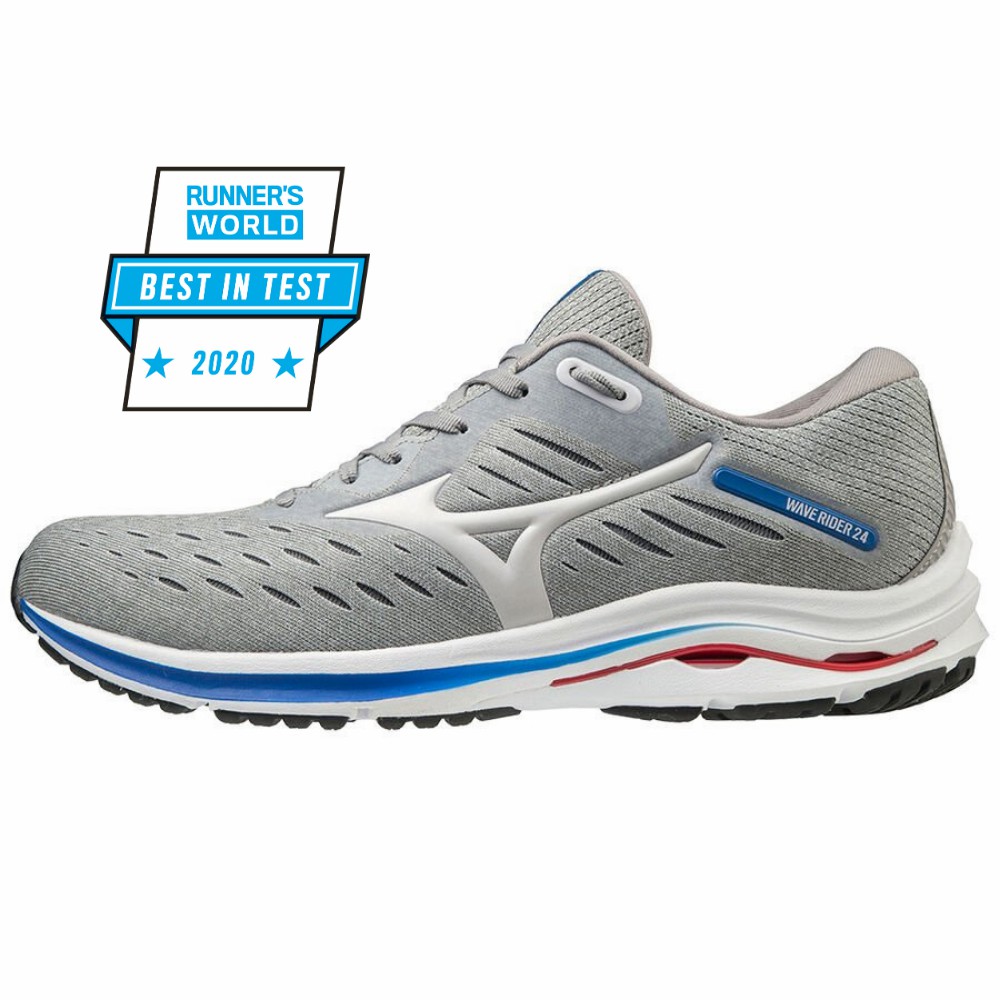 Mizuno Men's Wave Rider 24 Running Shoes Grey/Blue (J1GC200346-ZMD)